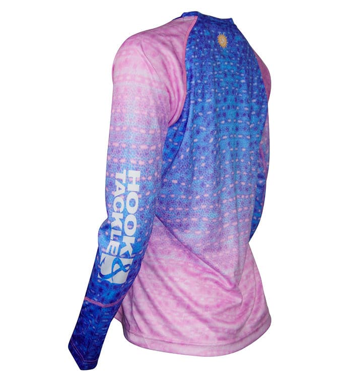 Women's Blue and Green Whale Shark Pattern UV Performance Shirt - Image 5