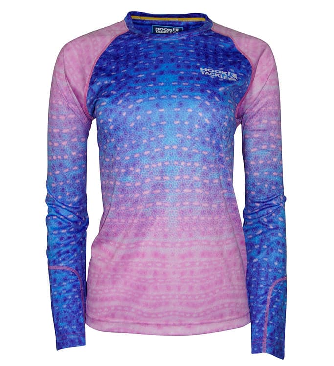 Women's Blue and Green Whale Shark Pattern UV Performance Shirt - Image 4