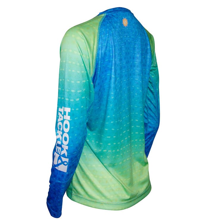 Women's Blue and Green Whale Shark Pattern UV Performance Shirt - Image 3