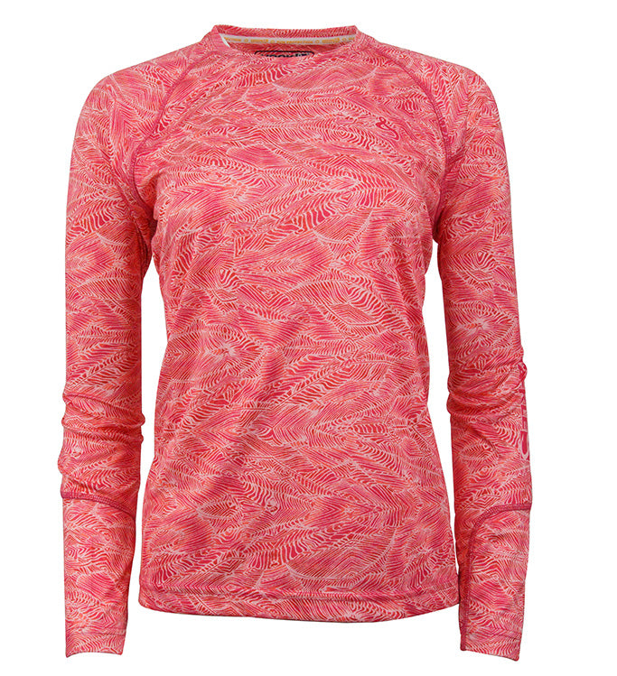 Women's long sleeve blue UV protection fishing shirt with technical fabric