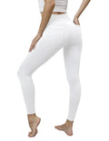 VOOVEEYA Jeggings for Women High Waist Leggings with Pockets Tummy Control Plus Size Stretchy Jeans Leggings 7/8 (White-S)