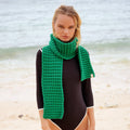 WAFFLE Crochet Scarf in Green