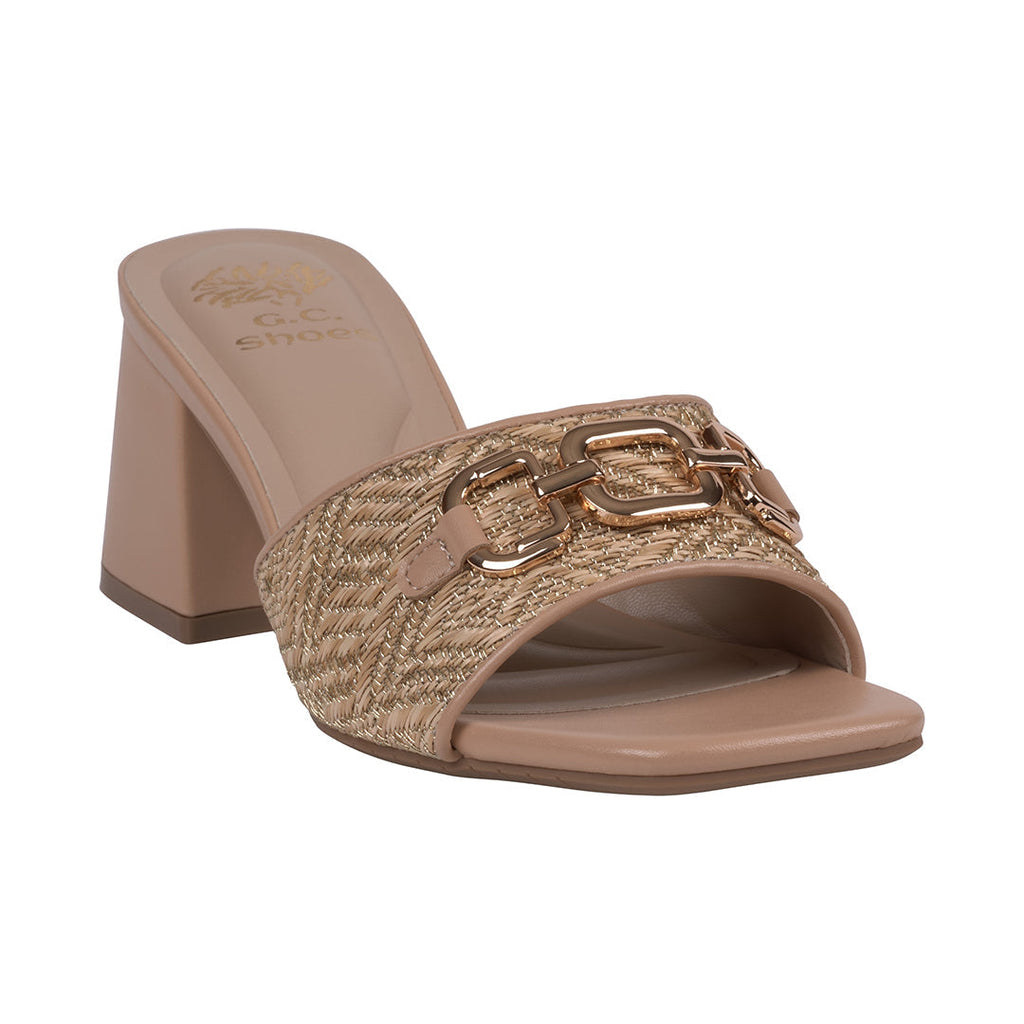 Women's Wanda Nude Hardware Heeled Sandals