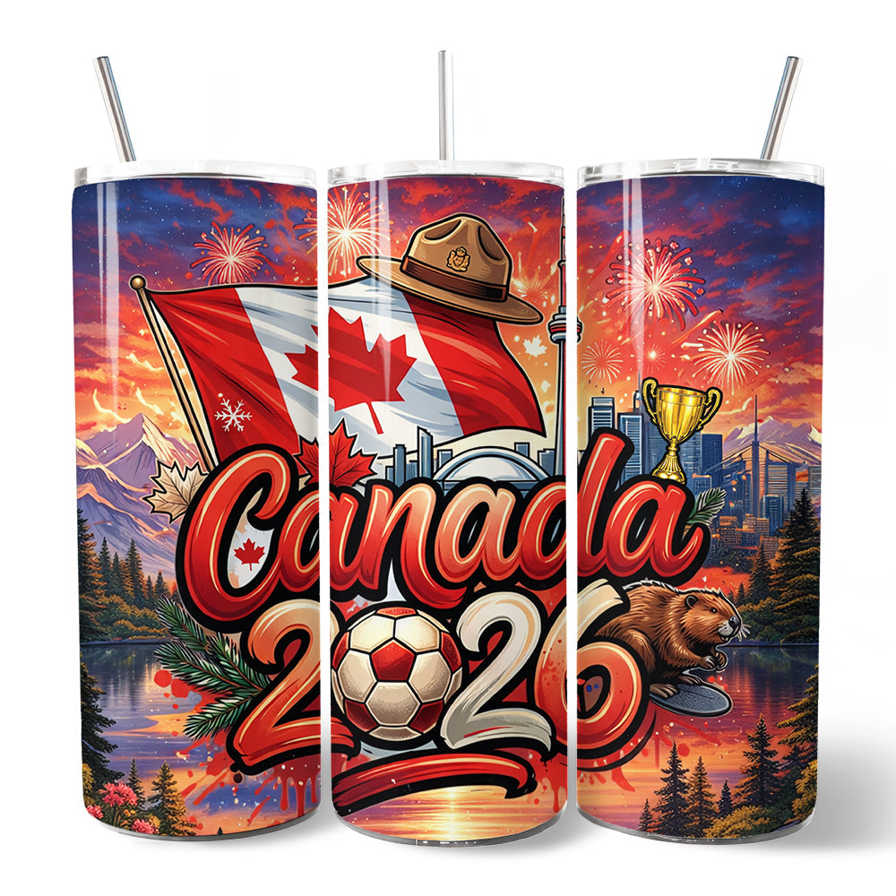 Canada 2026 Soccer Global Championship 20oz Stainless Steel Tumbler