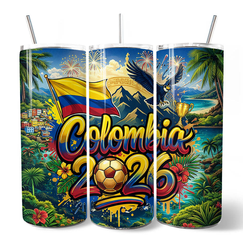 Colombia 2026 Soccer Global Championship 20oz Stainless Steel Tumbler