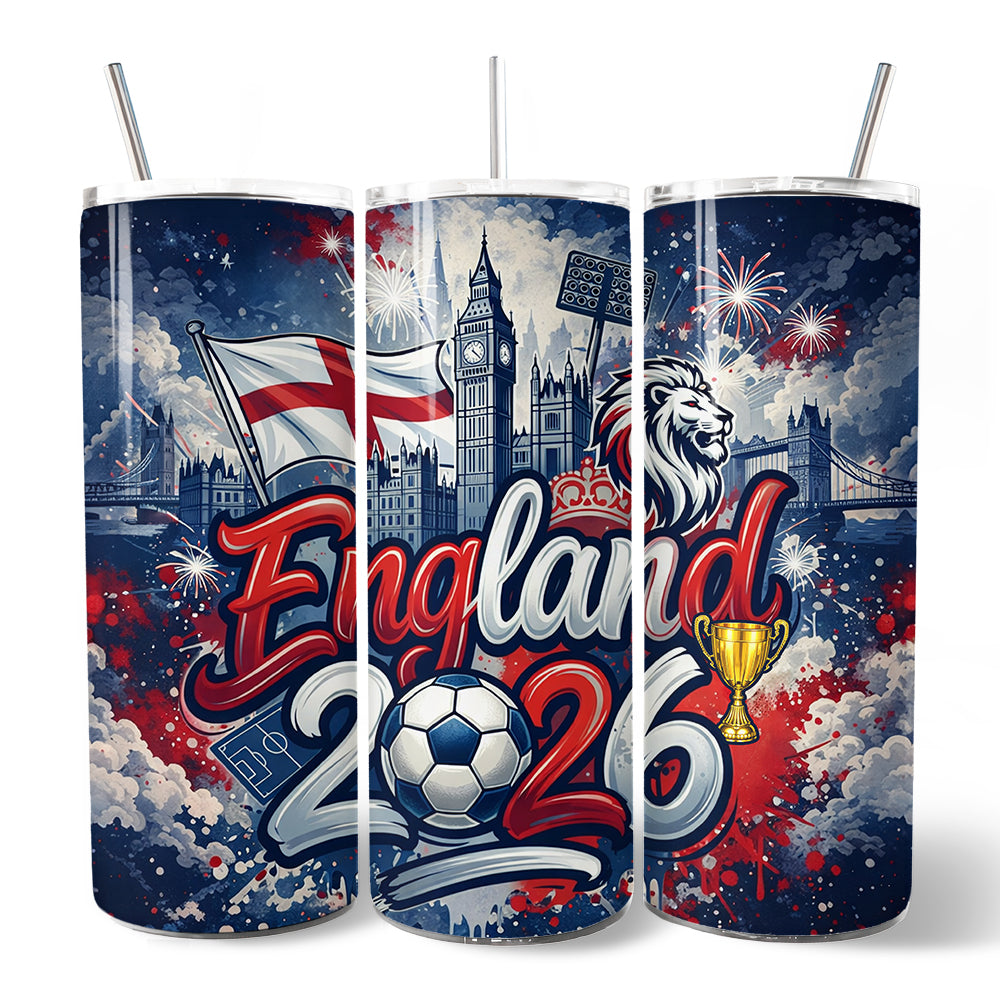 England 2026 Soccer Championship 20oz Stainless Steel Tumbler
