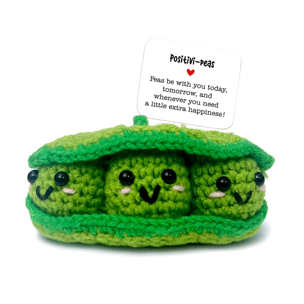 Positivity Peas Crochet Support Doll, Encouragement Gift