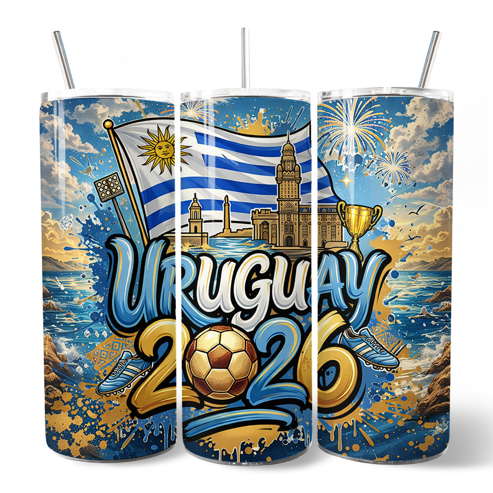 Uruguay 2026 Soccer Championship 20oz Stainless Steel Tumbler