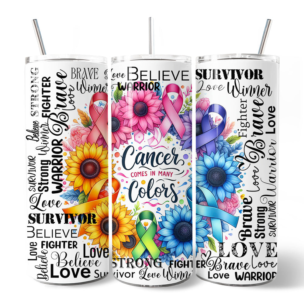Cancer Awareness Floral 20oz Personalized Survivor Support Cup
