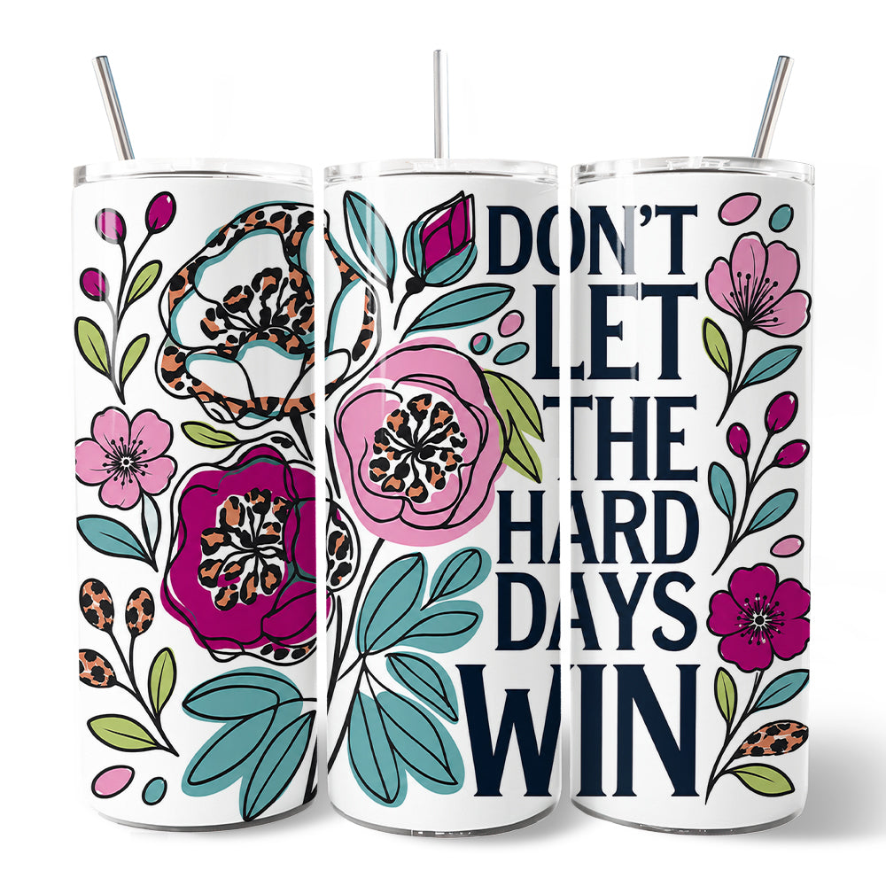 Floral Positive Affirmation 20oz Stainless Steel Travel Tumbler