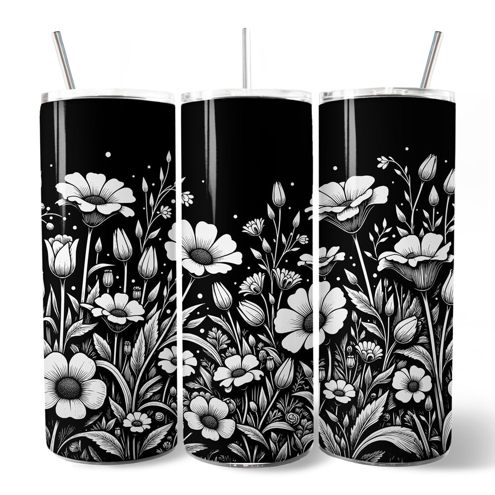 Elegant Wildflower Meadow 20oz Personalized Minimalist Tumbler