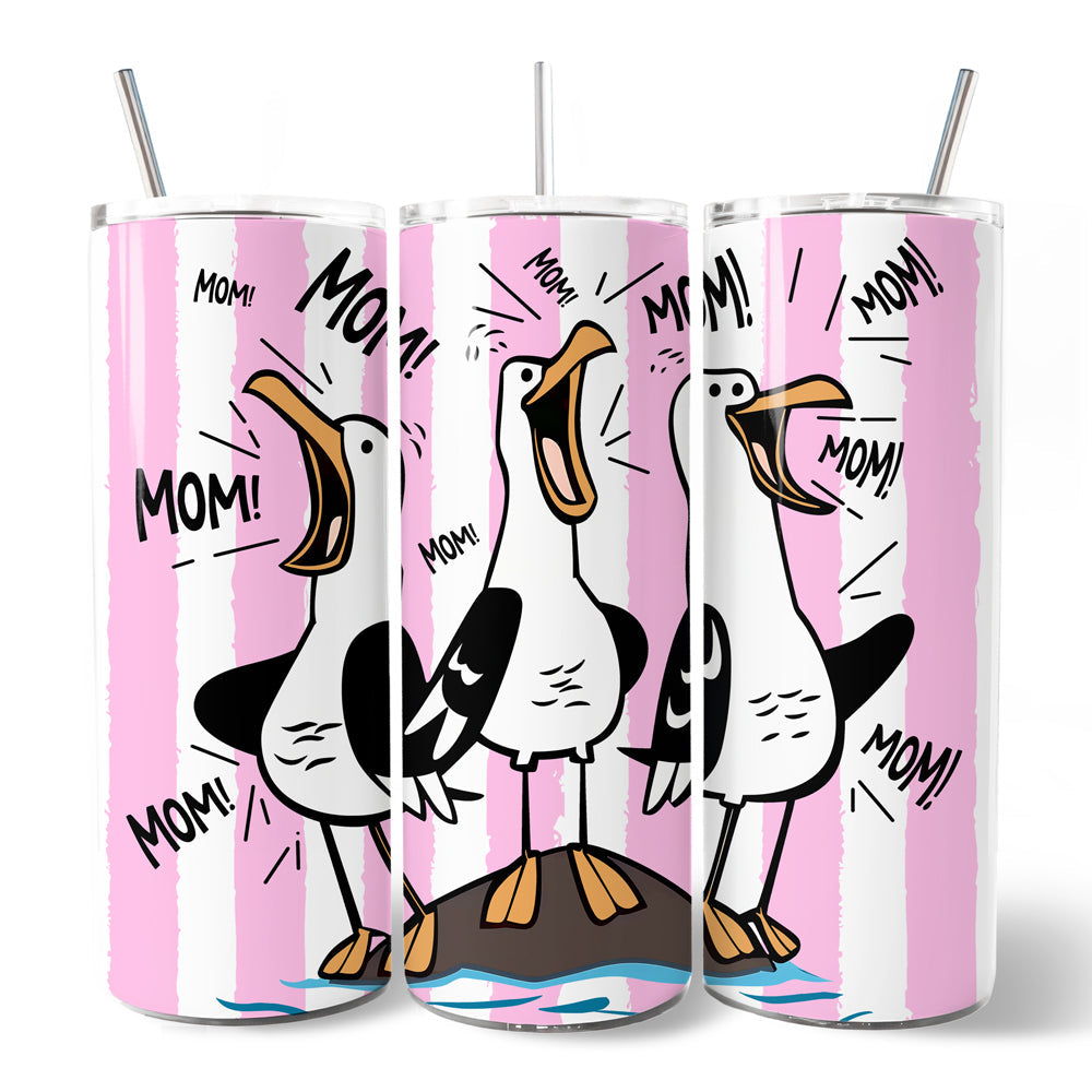 Funny Seagull Mom Personalized 20oz Stainless Steel Travel Tumbler