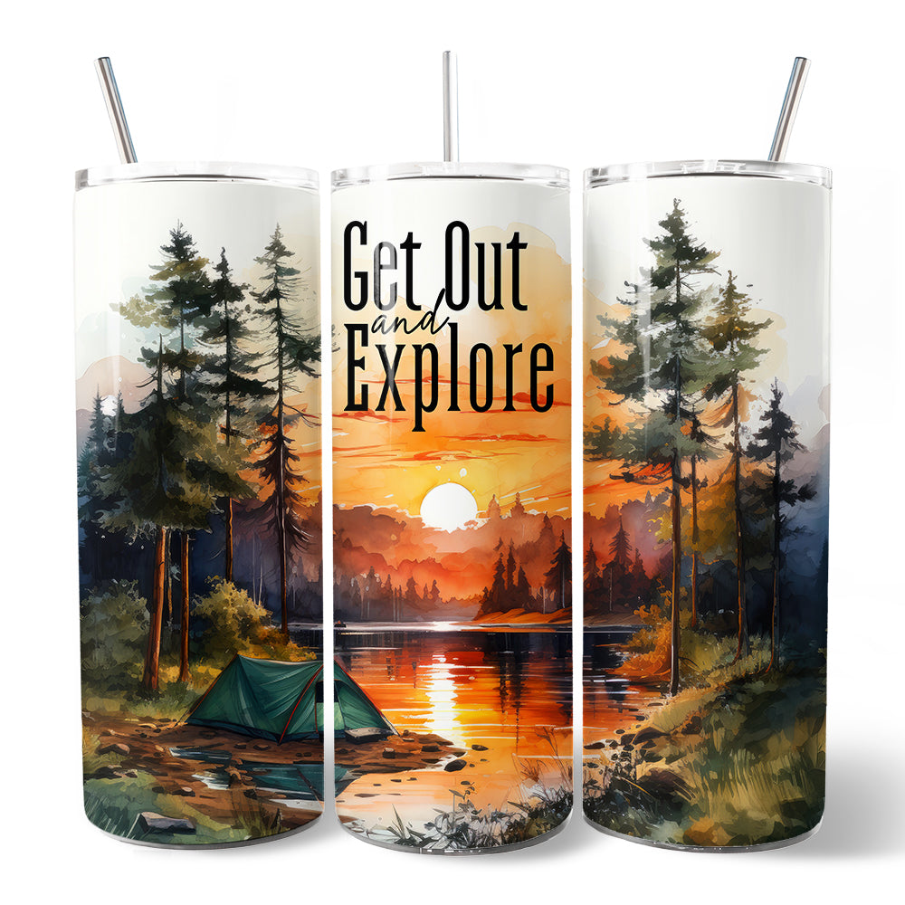 Forest Camping Adventure 20oz Personalized Stainless Steel Tumbler