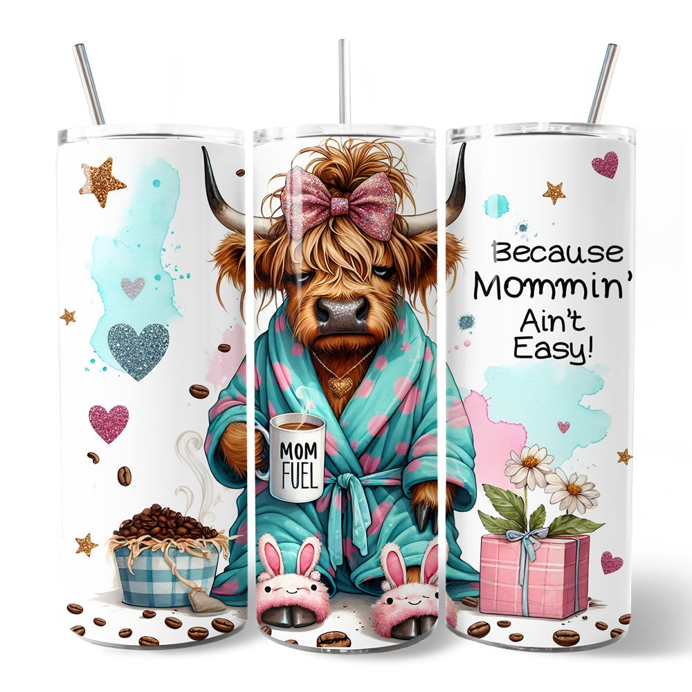 Highland Cow 20oz Personalized Tumbler - Sarcastic Motherhood Gift
