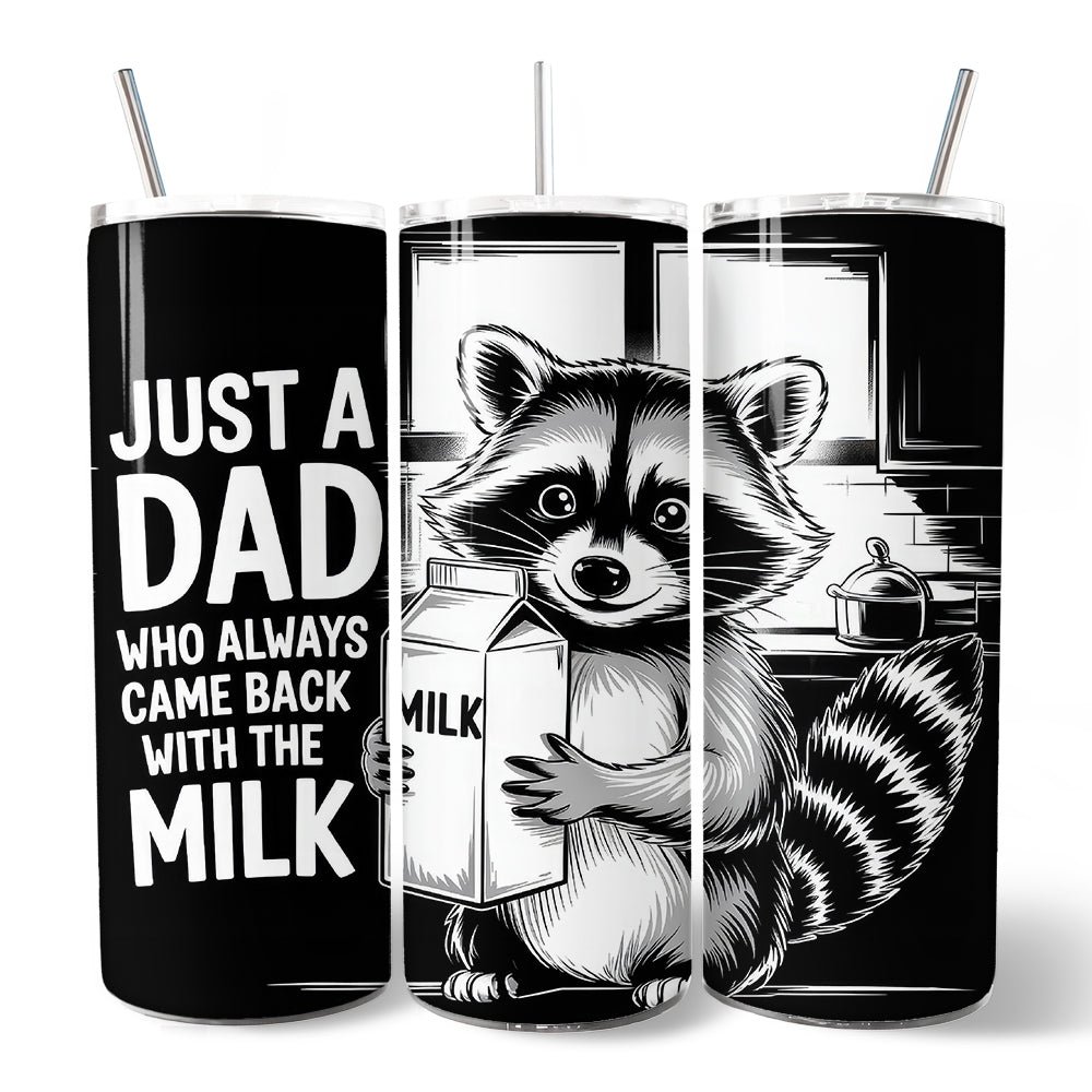 Funny Raccoon Dad 20oz Stainless Steel Tumbler, Monochromatic Mug