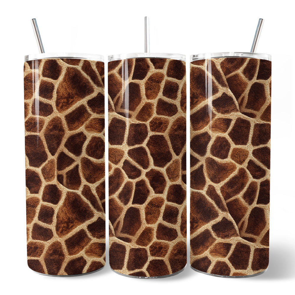 Safari Giraffe Print 20oz Personalized Tumbler with Stainless Straw