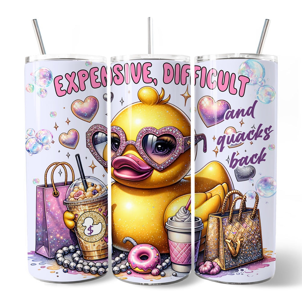 Sassy Rubber Duck 20oz Personalized Tumbler in Purple Glam