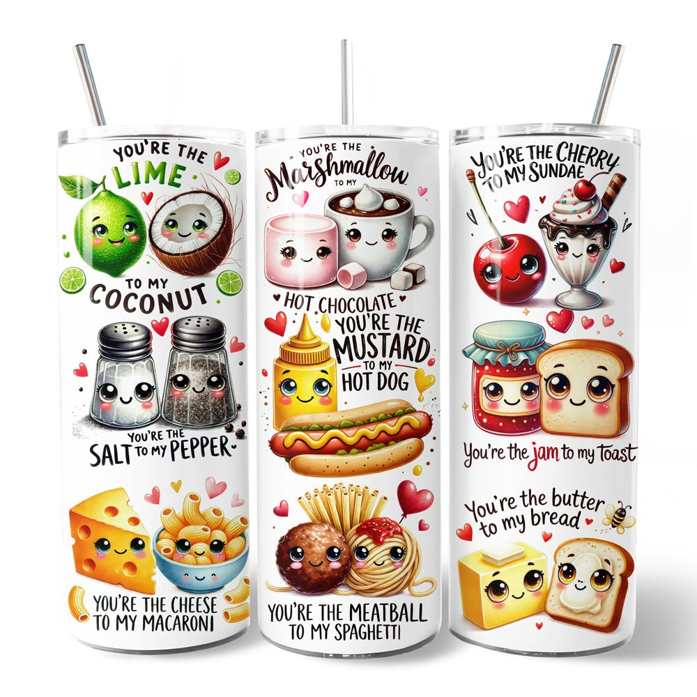 Funny Food Pun Soulmates 20oz Tumbler, Romantic Gift for Couples