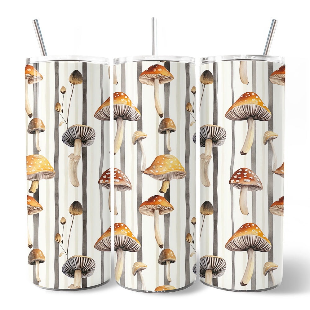 Vintage Woodland Mushroom 20oz Personalized Tumbler Forest Nature