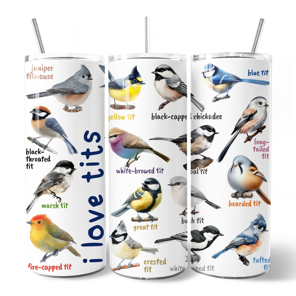 Whimsical Birdwatcher 20oz Personalized Travel Tumbler