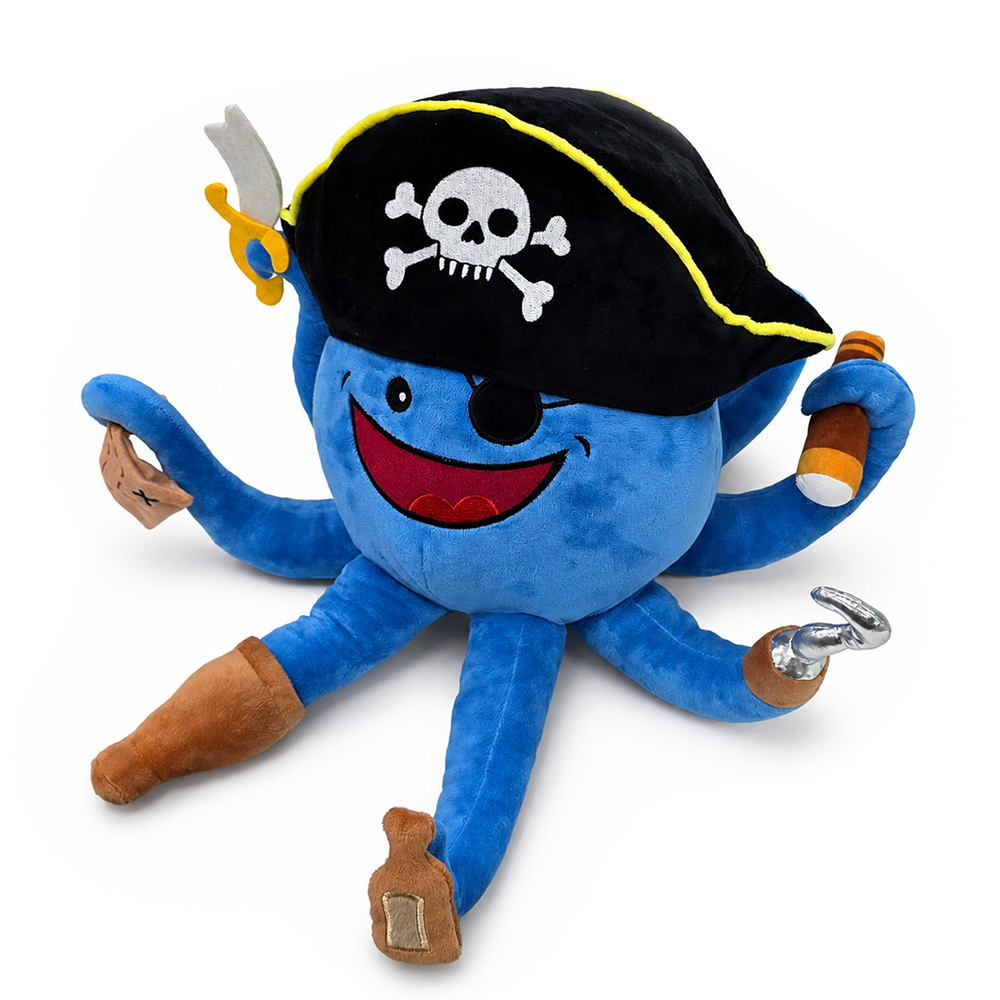 Captain Wavy Jones the Pirate Octopus Plushie, Cute 11" Sea Adventure Stuffed Animal Gift for Boys and Girls