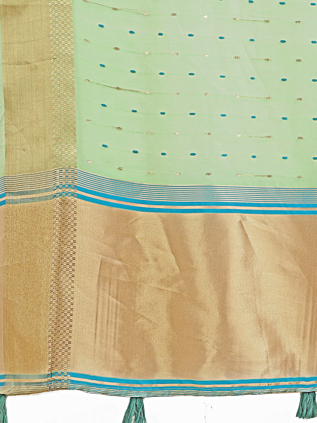 Elegant Green Organza Saree with Matching Blouse Piece