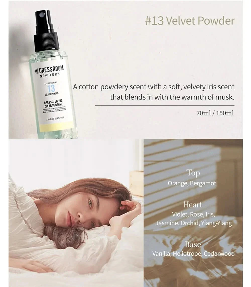 Velvet Powder Dress Perfume Antibacterial Fabric & Body Spray