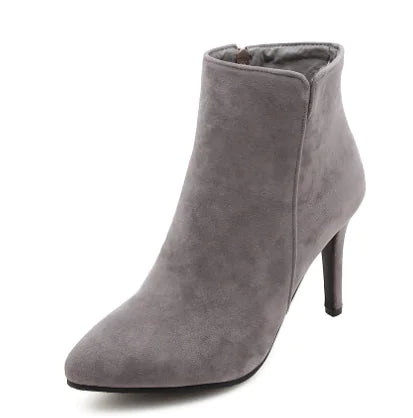 Women's Pointed Toe High Heel Ankle Boots Slim Stiletto - Image 24