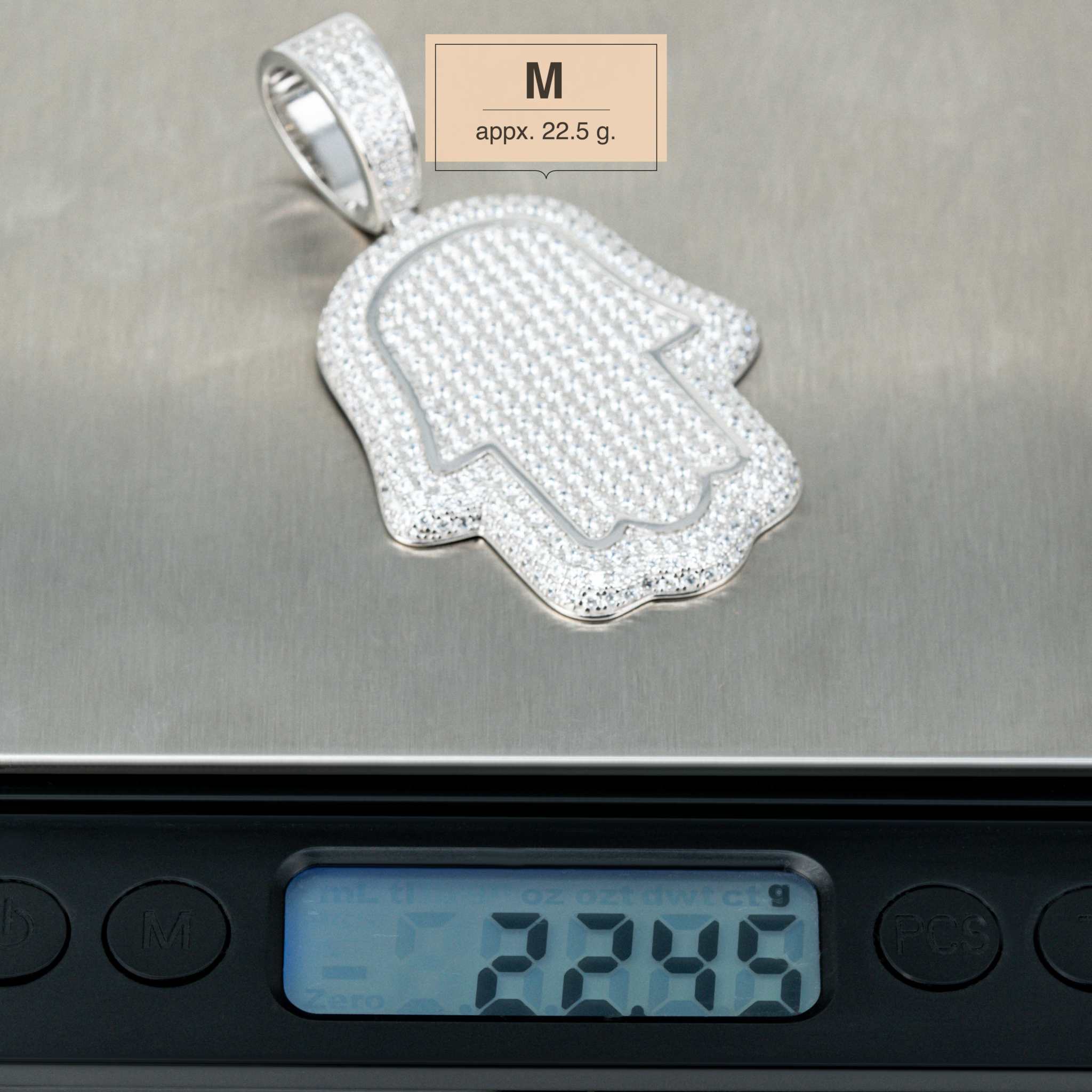 Hand Of God Hamsa Pendant 925 Sterling Silver