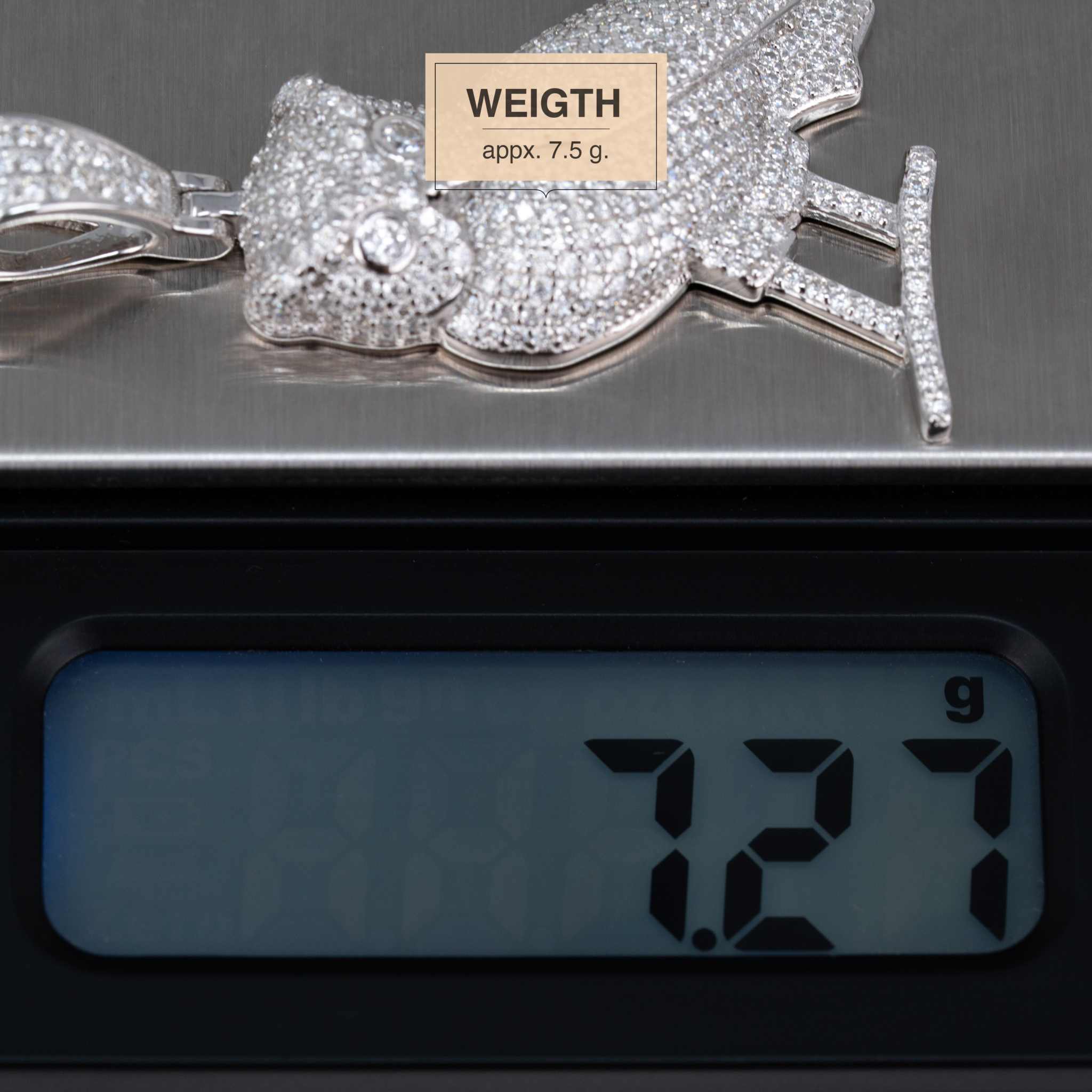 2 TCW Moissanite Owl Pendant 925 Sterling Silver