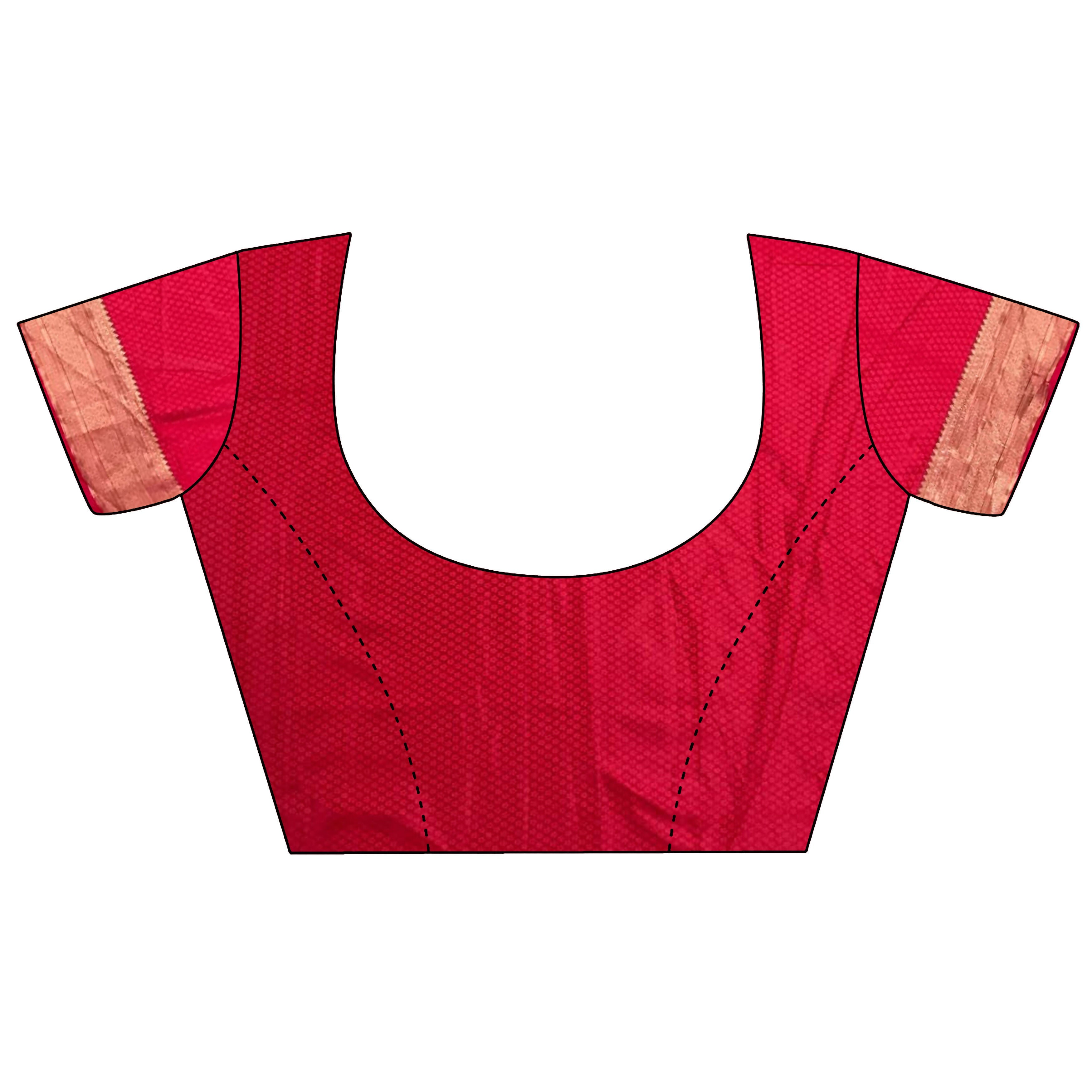 Red Paisley & Floral Soft Satin Silk Banarasi Saree with Blouse
