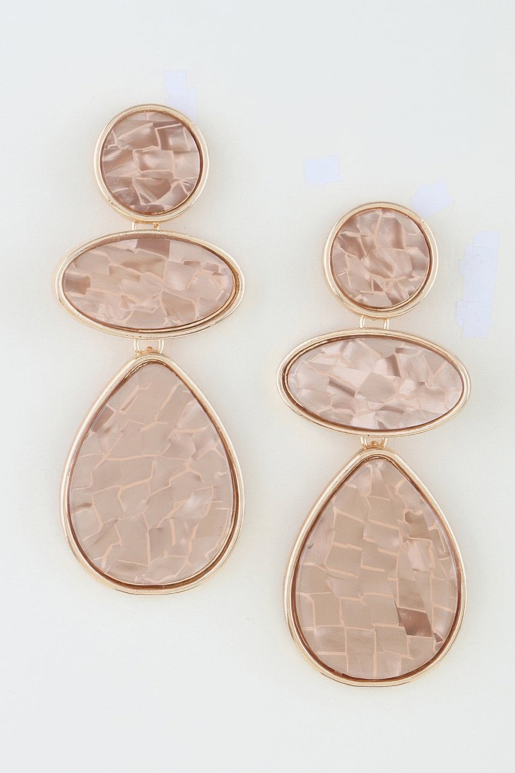 Multi Marble Brick Drop Earrings