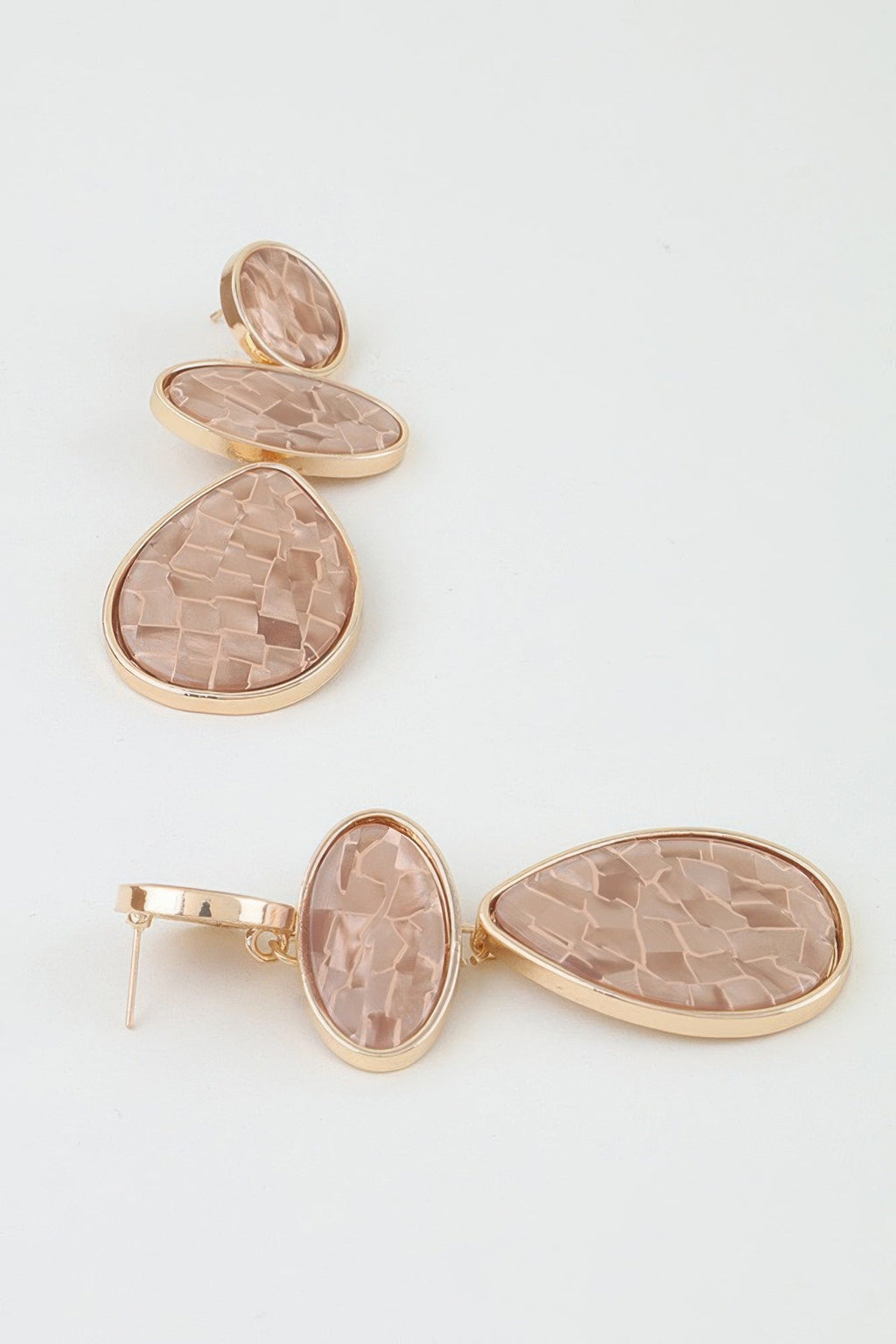 Multi Marble Brick Drop Earrings