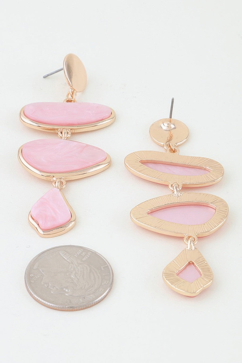 Multi Marble Stone Drop Earrings