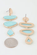 Multi Marble Stone Drop Earrings