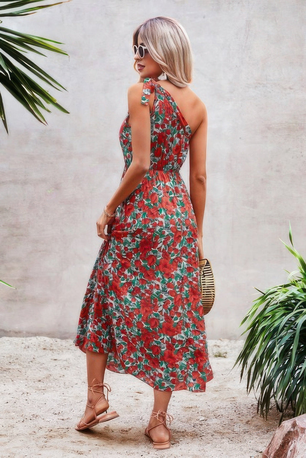 One Shoulder Sleeveless Maxi Dress
