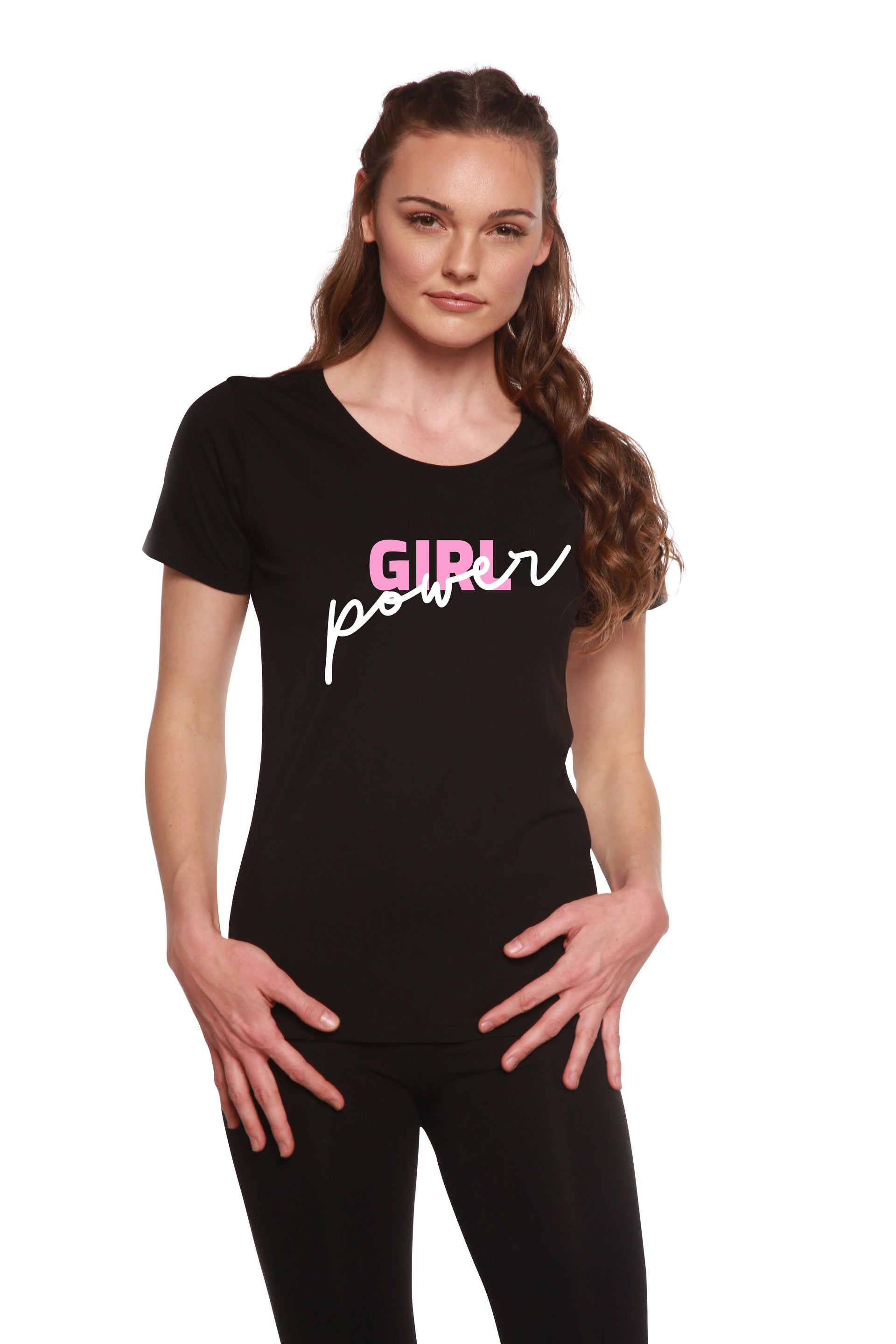 Women's Girl Power Printed Bamboo Cotton T-Shirt