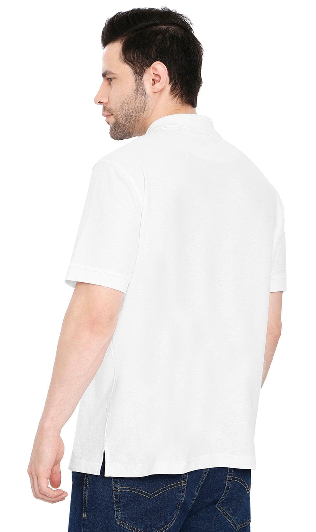Men's Short Sleeve Pique Polo Shirt with Chest Pocket - Regular Fit