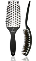 Medium white curved vented boar bristle detangler brush
