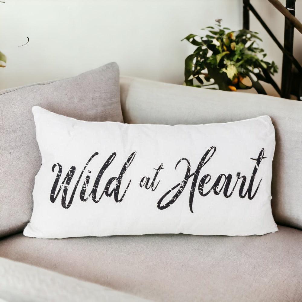Wild at Heart Decorative Canvas Throw Pillow in Black and White - Image 3