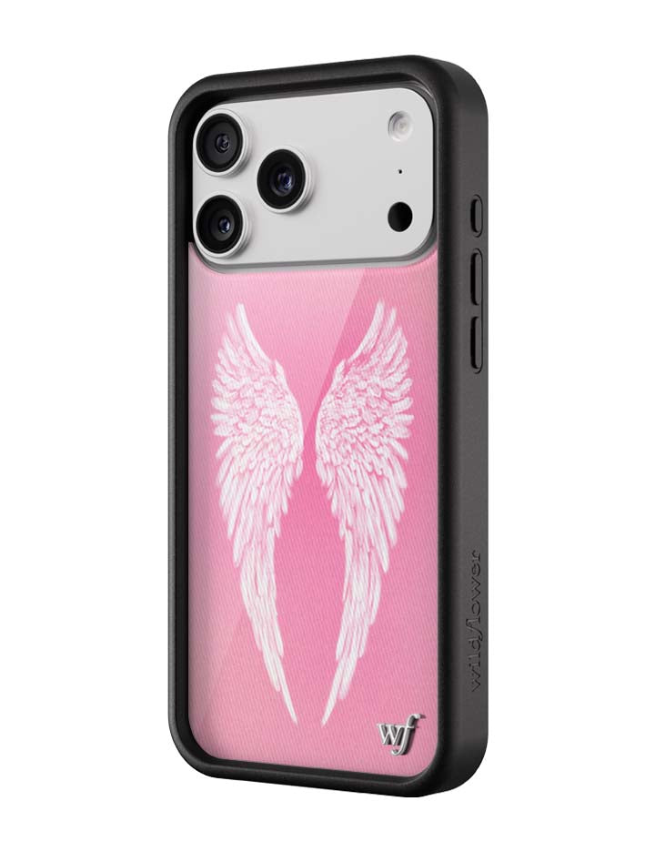 Angel Baby iPhone Case with Soft Pink Wings Design - Image 2