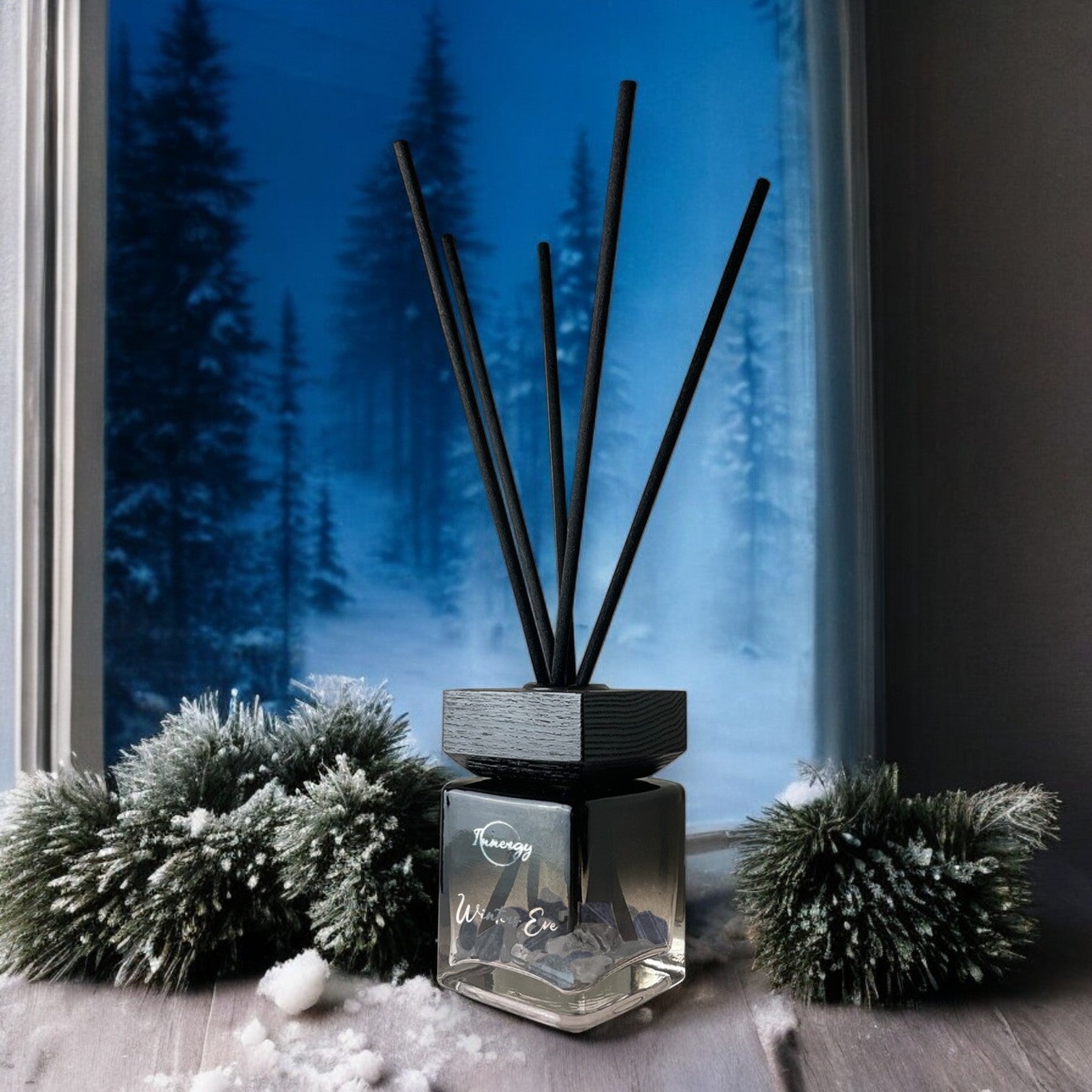 Winter's Eve Crystal-Infused Reed Diffuser with Pine and Pear - Image 9