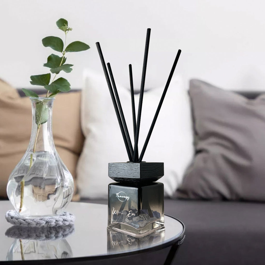 Winter's Eve Crystal-Infused Reed Diffuser with Pine and Pear - Image 3