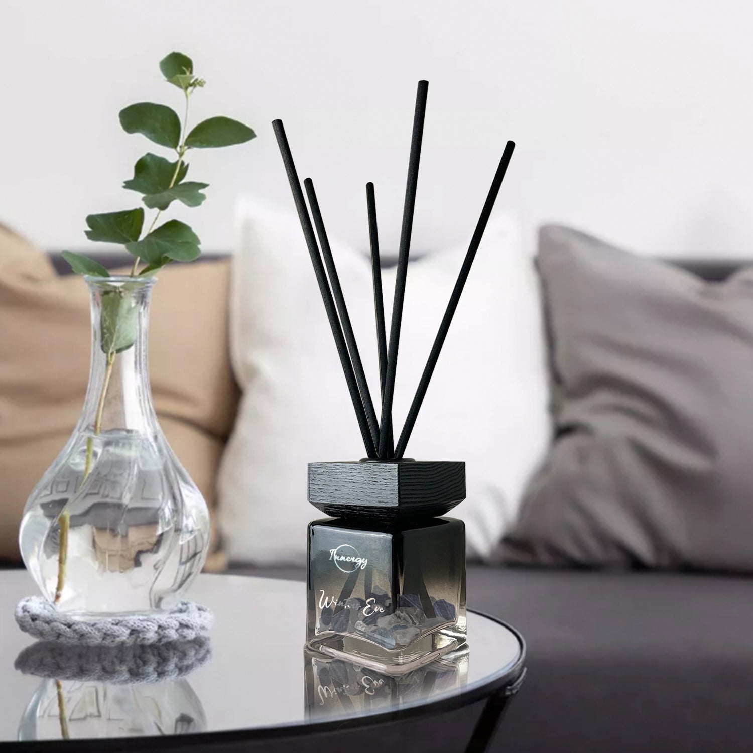 Winter's Eve Crystal-Infused Reed Diffuser with Pine and Pear - Image 3