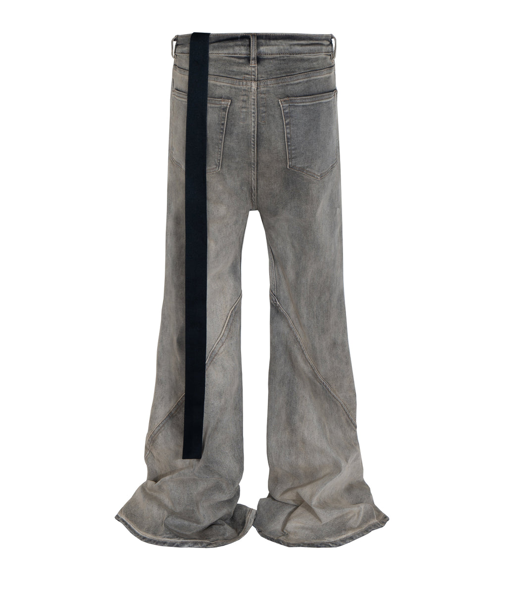 Wideboy Wolf Flare Denim in Grey Wash Heavyweight Japanese Denim - Image 3