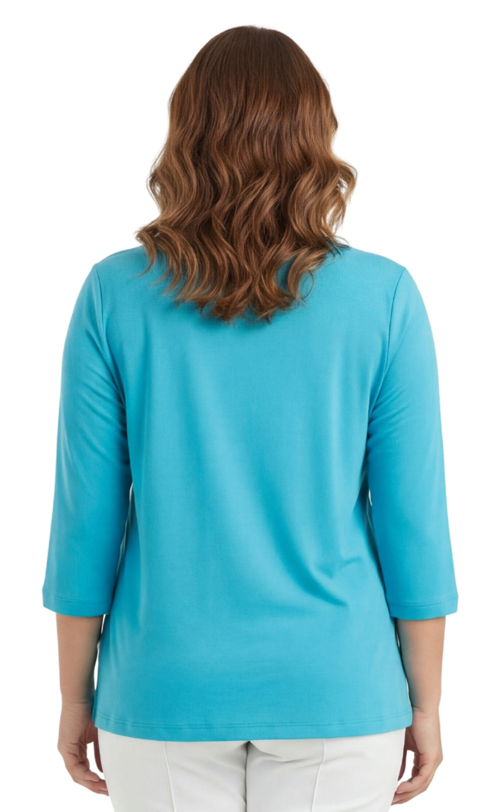 Women's 3/4 Sleeve Henley Top with Button Placket