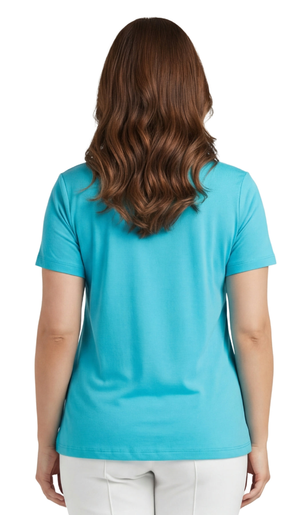 Women's Relaxed Fit Crew Neck Cotton Blend Short Sleeve T-Shirt