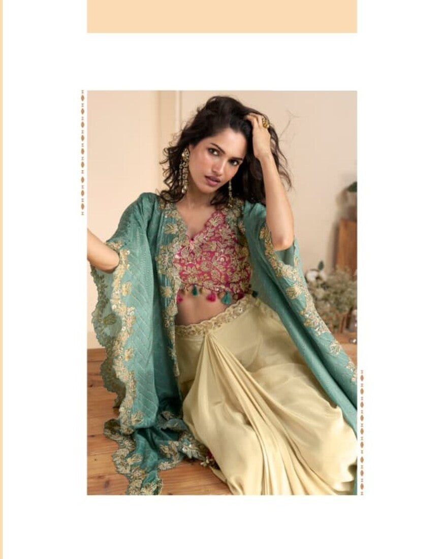 Red Silk Indowestern Kurta - Elegant Fusion Wear for Women