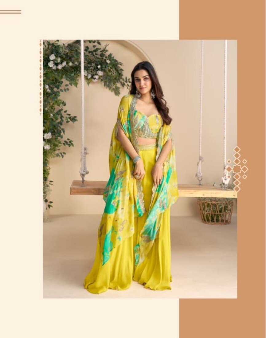 Aarshi Fashions green silk indowestern kurta with a modern short-length cut and smooth silk texture.