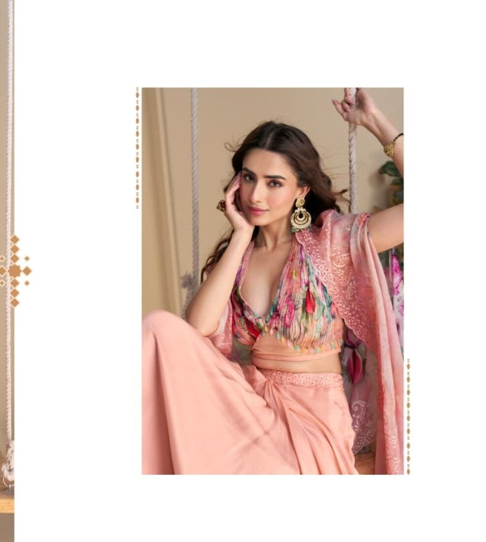 Pink Silk Indowestern Set for Elegant Traditional Occasions